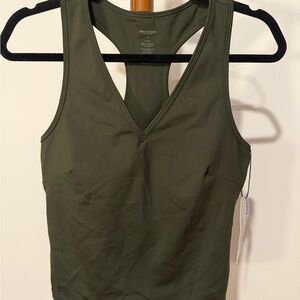 girlfriend collective Olive Green V-Neck Tank Top